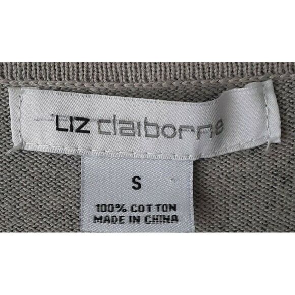 Liz Claiborne Women's Small Cardigan Sweater Gray Snake Skin Print - Picture 2 of 5
